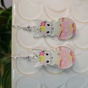 Cute Easter Egg Bunny Earrings